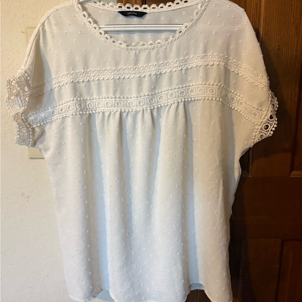 White Relaxed Embellished Blouse